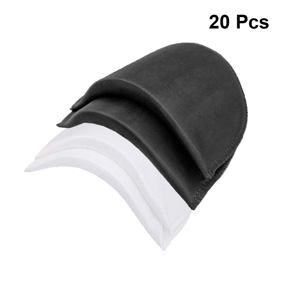 20 Pair Practical Shoulder Pads Convenient Sewing Sponge Pads Useful Shoulder Pad for Blazer Clothes (Black and White, 10x18x1.5
