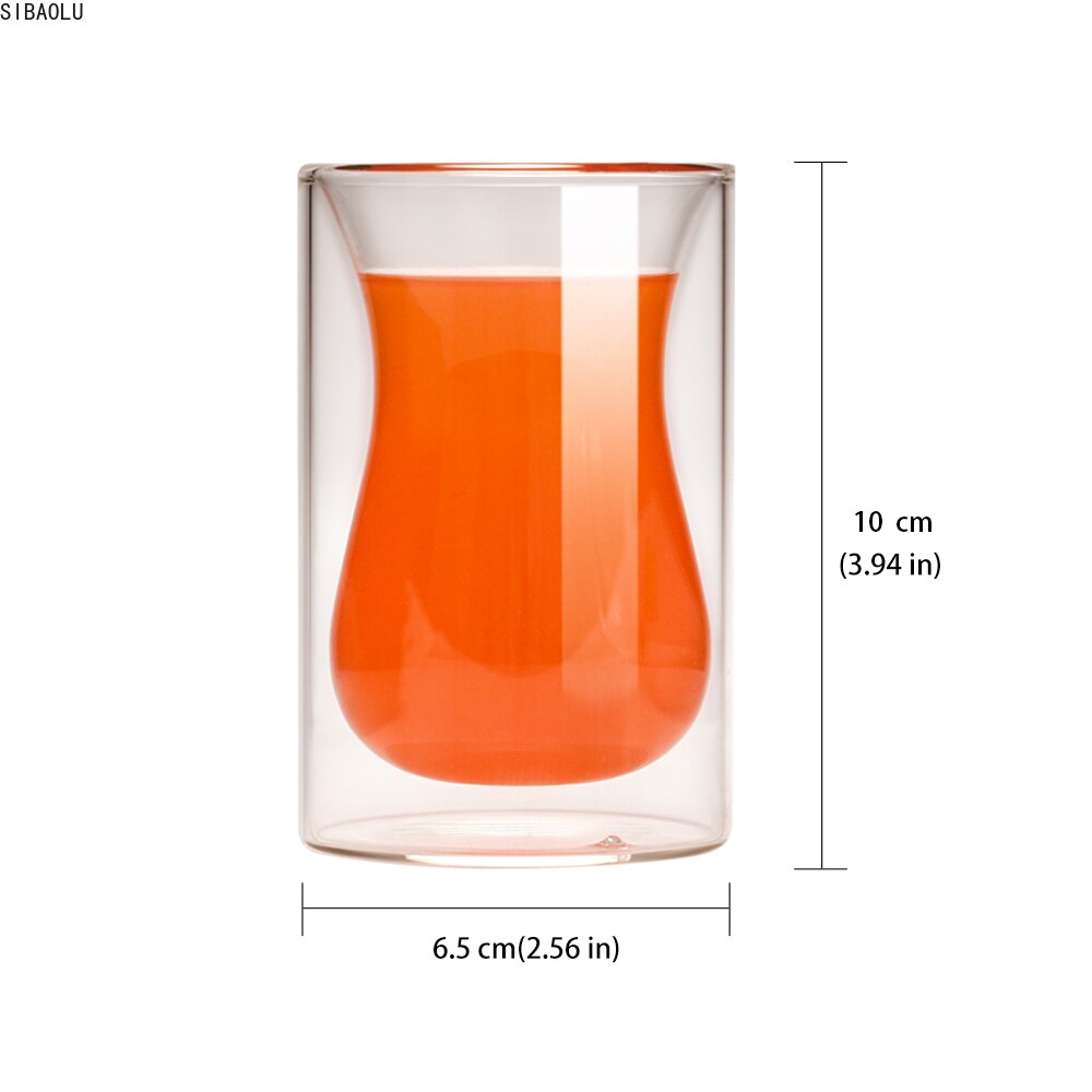 Set  of 4 dubbelväggiga glas vinglas kaffekoppar 150ml whisky drinkware latte cappuccino te öl vinmuggar