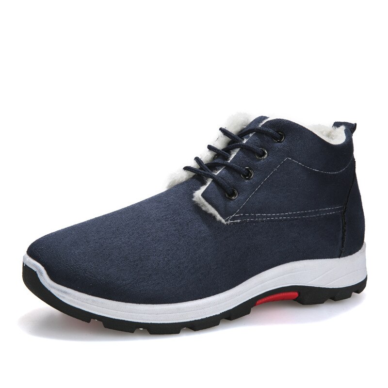 Herrstövlar halkfria snöstövlar herr ankelstövlar herr pälsstövlar vinter håll dig varm man sneakers arbetsskor: Blå / 10