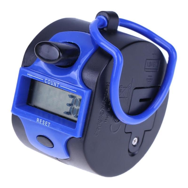 Contador electrónico de mano con pantalla LCD, Mini contador manual para personas: Azul
