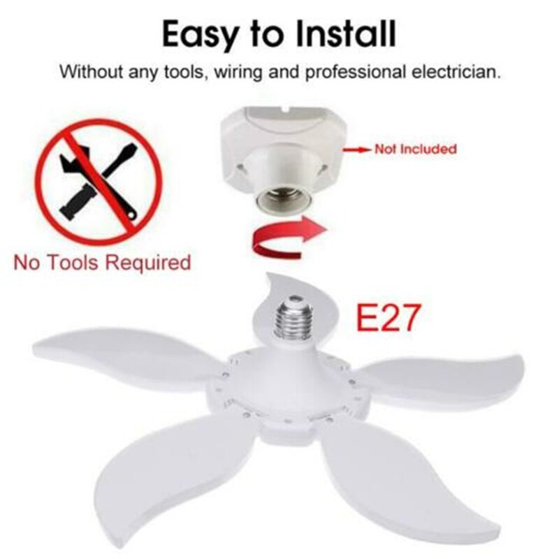 LED Garage Light Ceiling Lights 85-265V 30-75W Fixture Deformable Lamp Workshop Stadium LED Industrial Lighting Deformation Lamp