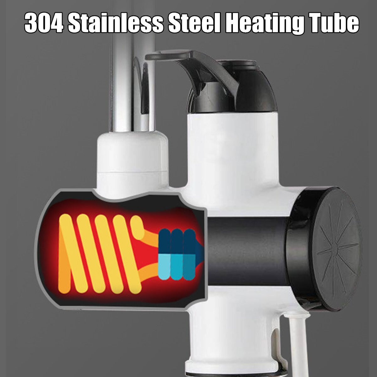 220V 3000W Electric Kitchen Water Heater Tap Instant Cold Heating Faucet Tankless Instantaneous Water Heater