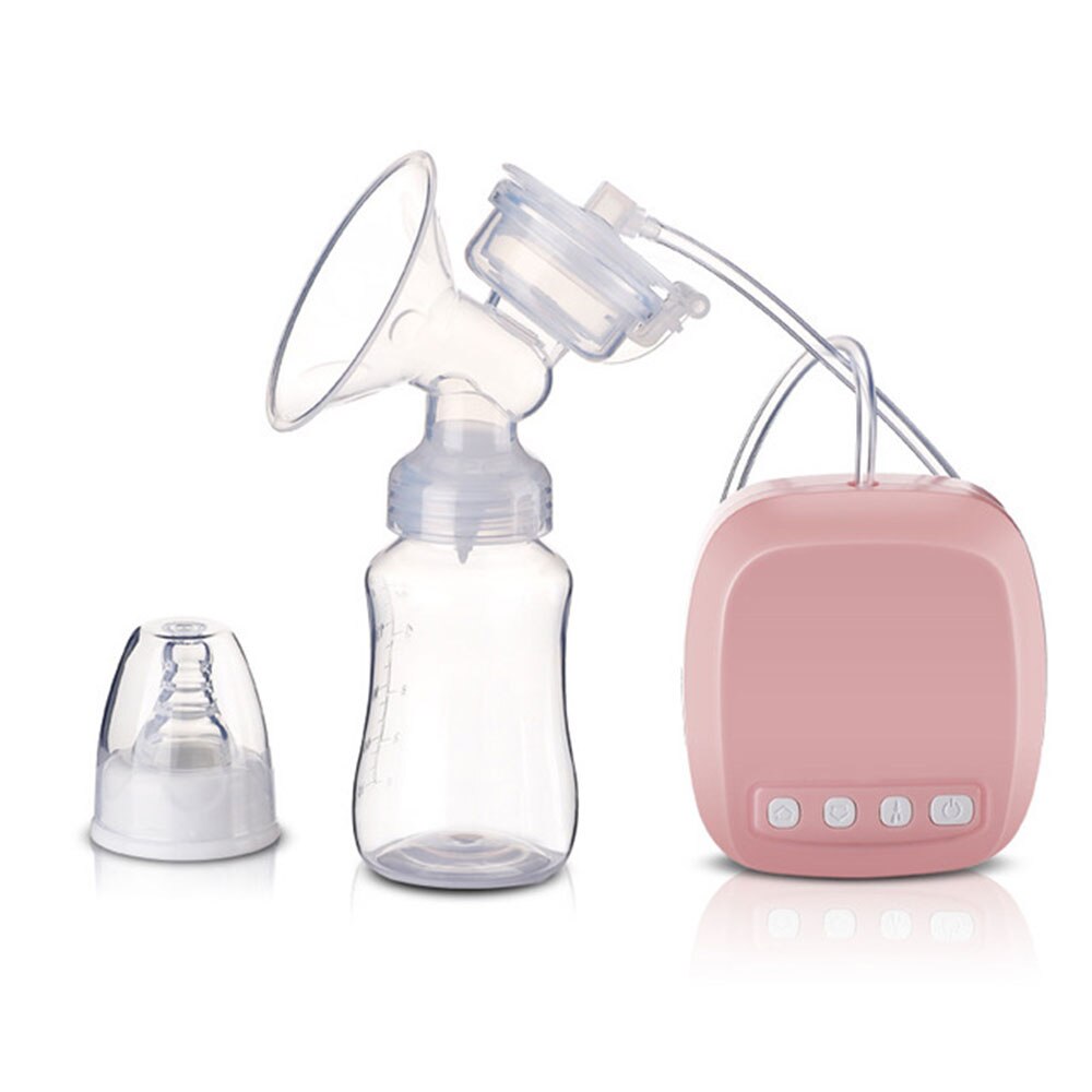 Elektrisk brystpumpe 150ml bærbar automatisk mælkebrystpumpe maternal pull mælkemaskine suge stor brystpumpe: Lyserød