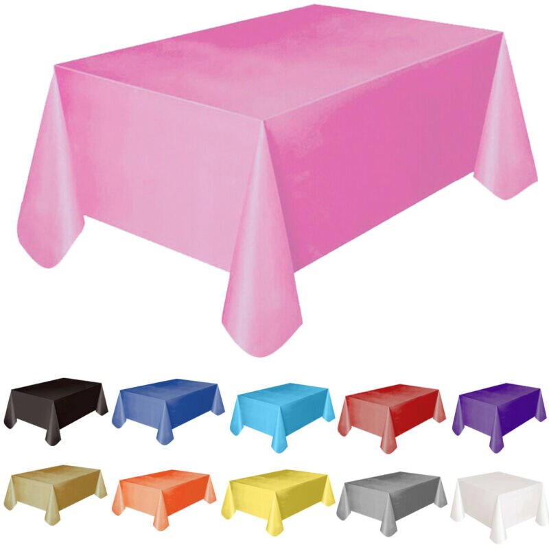 11 Color Solid Color Home Outdoor Wedding Hotel Party Banquet Tablecloth 137x183cm Rectangle Party Theme Plastic Table Cover