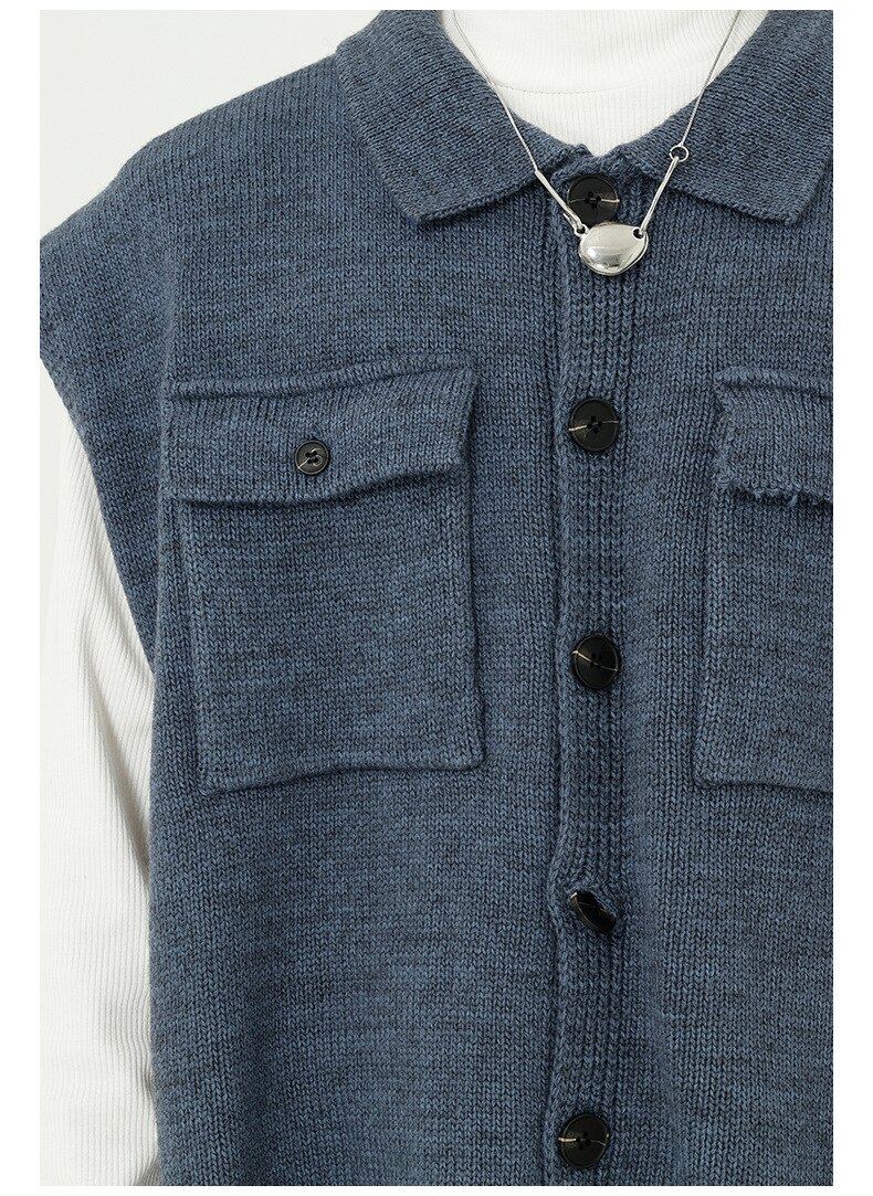 Homme surdimensionné Vintage Streetwear Hip Hop chandails veste hommes ourlet cassé sans manches tricoté gilet pull manteau