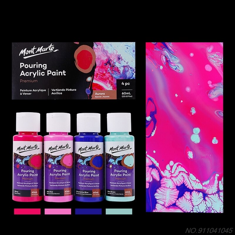 60ML Pigment Acrylic Paint Set Fluid Marbling Paint Acrylic Pouring Medium Drawing Tool For Artist DIY N23 20