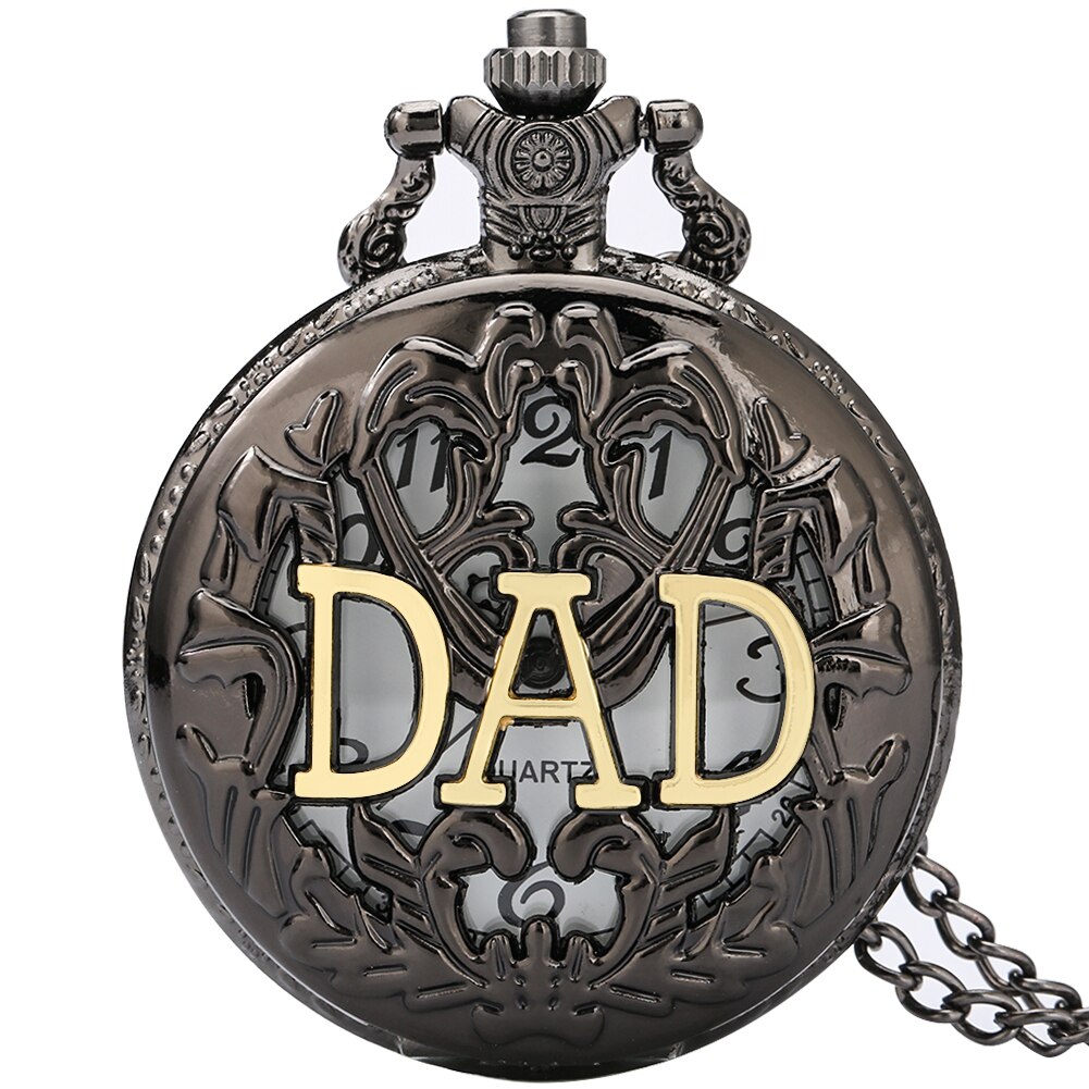 Vaders Dag Quartz Zakhorloge Hollow Gesneden Dad Zakhorloge Retro Creatieve Hanger Klok Ketting Ketting Super Dad: Only Pocket Watch 3