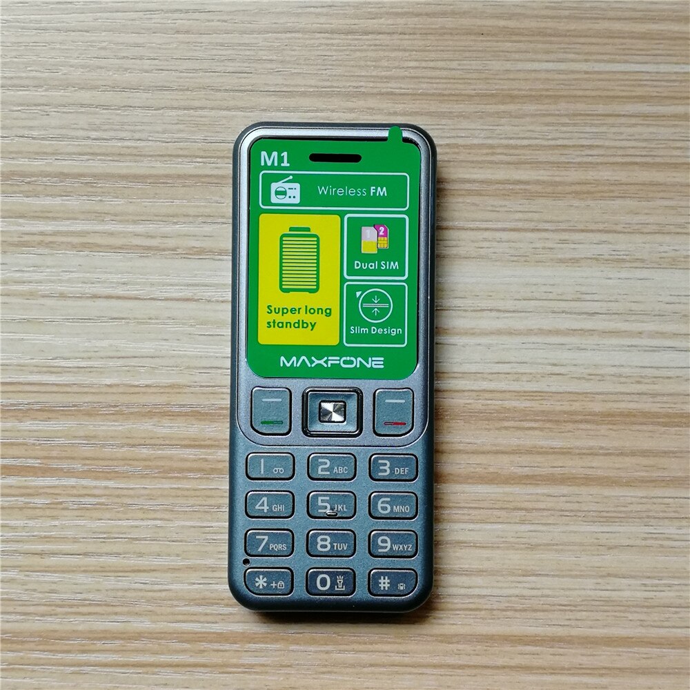 Maxfone M1 Mini Push-button Cell Phones With Dual Sim Camera Bluethooth Spotlight Big Speaker Wireless FM Cheap Mobile Phone: Eng Key Add 4G Card / Gray