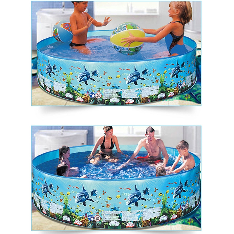 122cm/48inch Kid’s Paddling Pool Garden Water Pad Folding Circle Swimming Pool Kids&#39; Party Favor Sets Outdoor Games H055