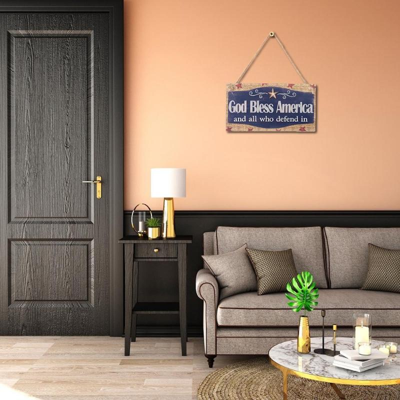 Houten Rechthoek Opknoping Bloem Letters Bord Onafhankelijkheid Dag Decor Muur Deur Woondecoratie Ambachten Levert