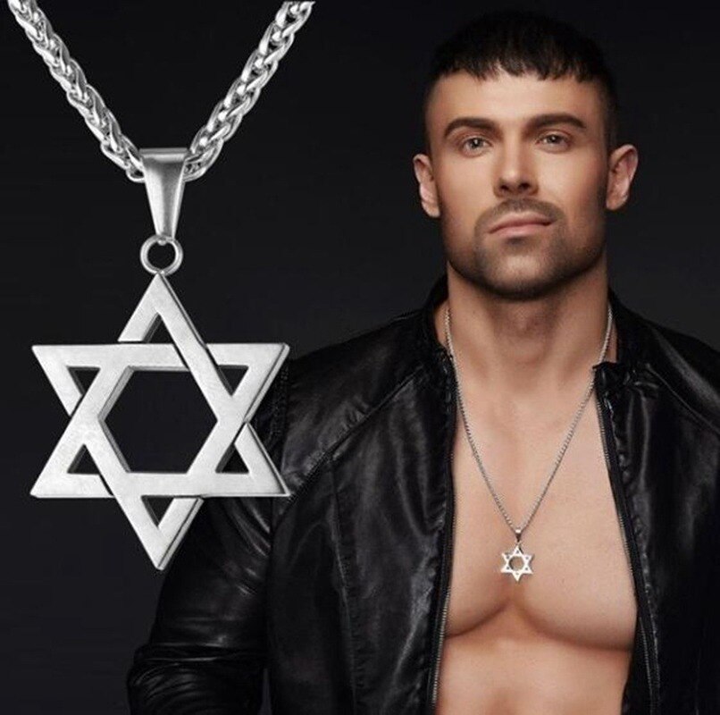 Classic Mystery Mogen Star of David Pendant Necklace Israel Jewish Jewelry