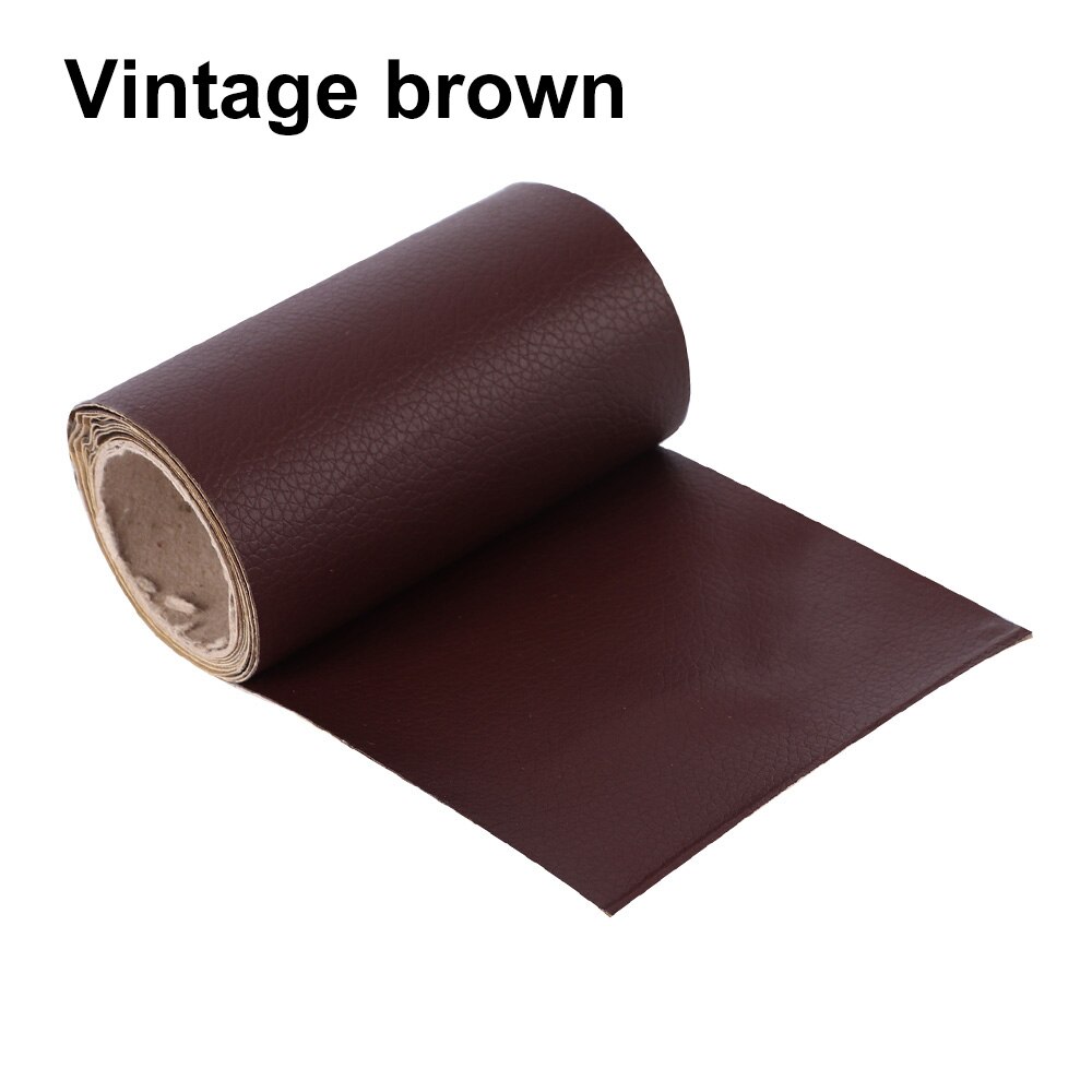 1Roll Leather Patches Self-Adhesive PU Repair Patch Couches Repair Stickers For Sofas Bags Furniture Driver Seats: vintage brown