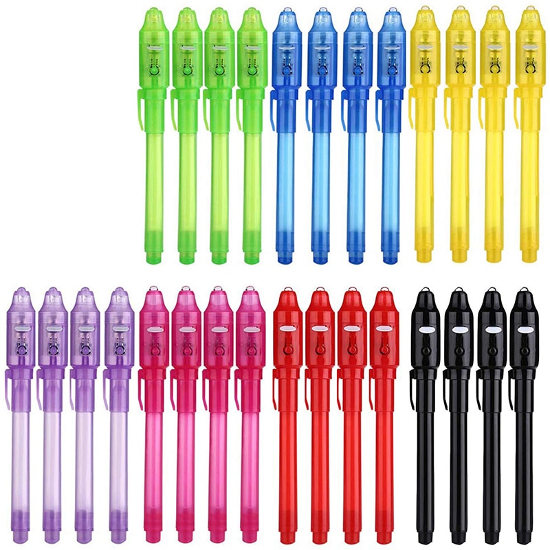 Onzichtbare Inkt Pen,Pen Met Uv Licht Magic Marker Pennen Voor Secret Bericht En Verjaardag, schrijven Geheime Boodschap, 28Pcs: Default Title