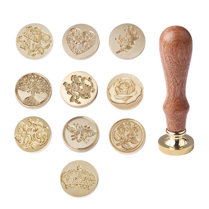 Træ mønster voks segl frimærker retro tillykke med fødselsdagen antik træ forsegling scrapbooking sollos stempel håndværk bryllup dekorative