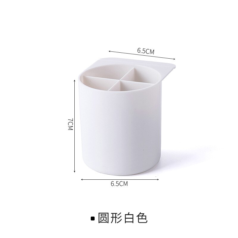 Stick On Desktop Stationery Pencil Holder Pen Case Adhesive Desktop Organizer Container Pen Storage Holder for Office Decor: white 05