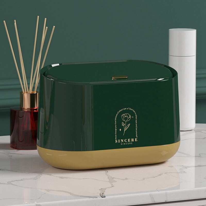 Kantoor Kaptafel Prullenbak Bureau Desktop Mini Bin Vuilnis Mand Emmer Kamer Kleine Smalle Deksel Vuilnisbak Prullenbak