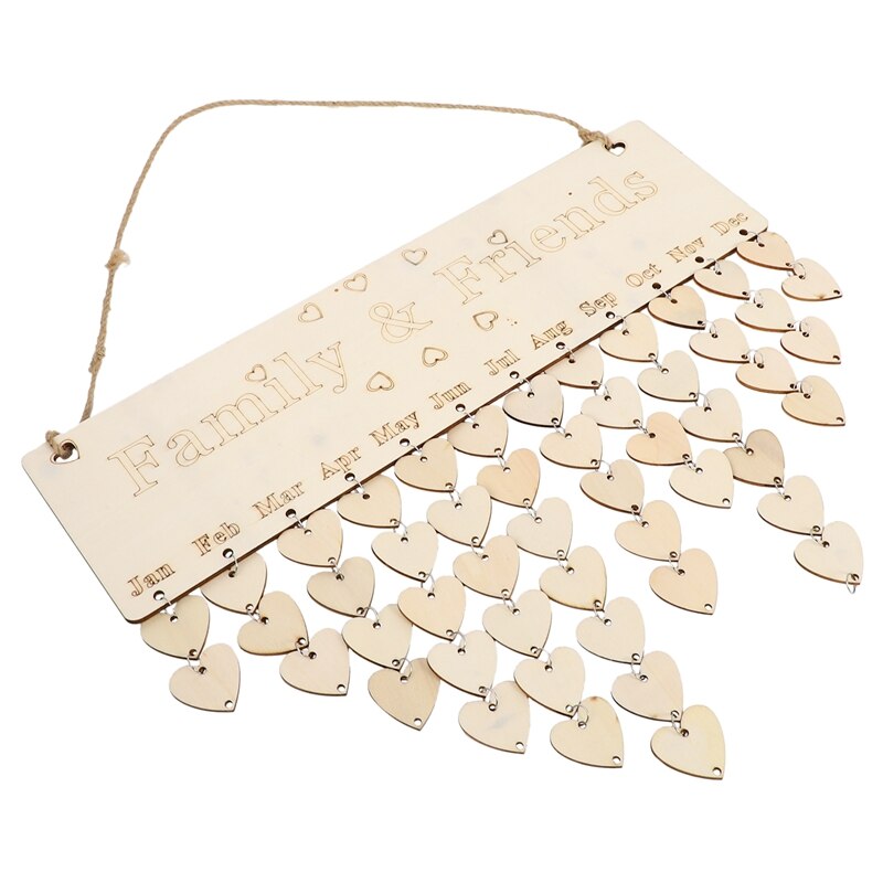 Houten kalender lijst kalenderkaart huisdecoratie doe-het-zelf handgemaakte hanger: Default Title