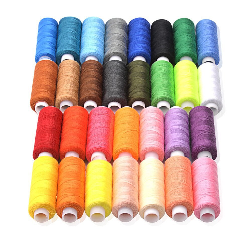 Carrete de hilo de coser, bobina de hilo surtido de colores, 250 yardas, 30 unidades