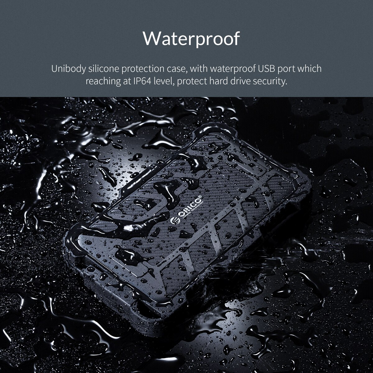 ORICO 2.5 Inch USB3.0 HDD Case With Hook Waterproof Shockproof Dustproof For Outdoor Hard Disk Box For 2.5 Inch HDD SSD