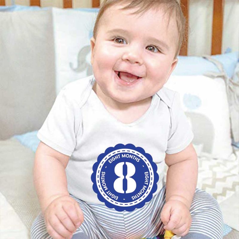 Pegatinas para el vientre del primer año, pegatinas para el logro mensual del bebé, álbum para el crecimiento del bebé de 1-12 meses para los recuerdos de fotos (12 pegatinas)