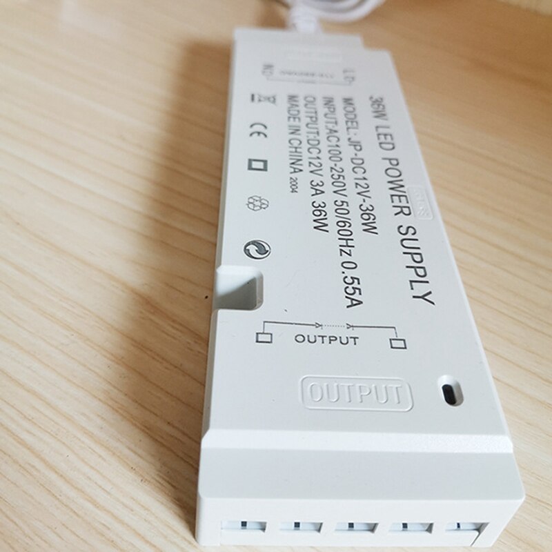 36W LED Panel Lamp Power Supply Lighting Transformer AC100-250V 0.55A Output 3A DC12V External Power Drive