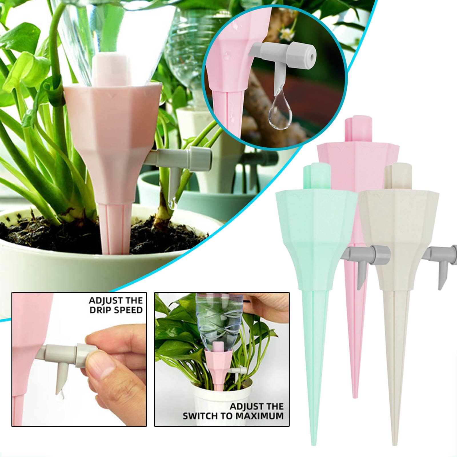 Système d'irrigation goutte-à-goutte automatique, distributeur d'eau pour plantes, dispositif d'irrigation réglable, bouteille d'eau