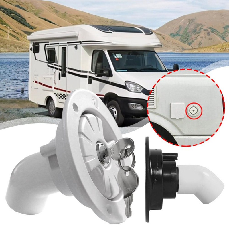 Zwaartekracht waterinlaat met slot Watertank vulpoort Camper Waterweg RV-systeem Boot Camper Trailer Witte caravanaccessoires