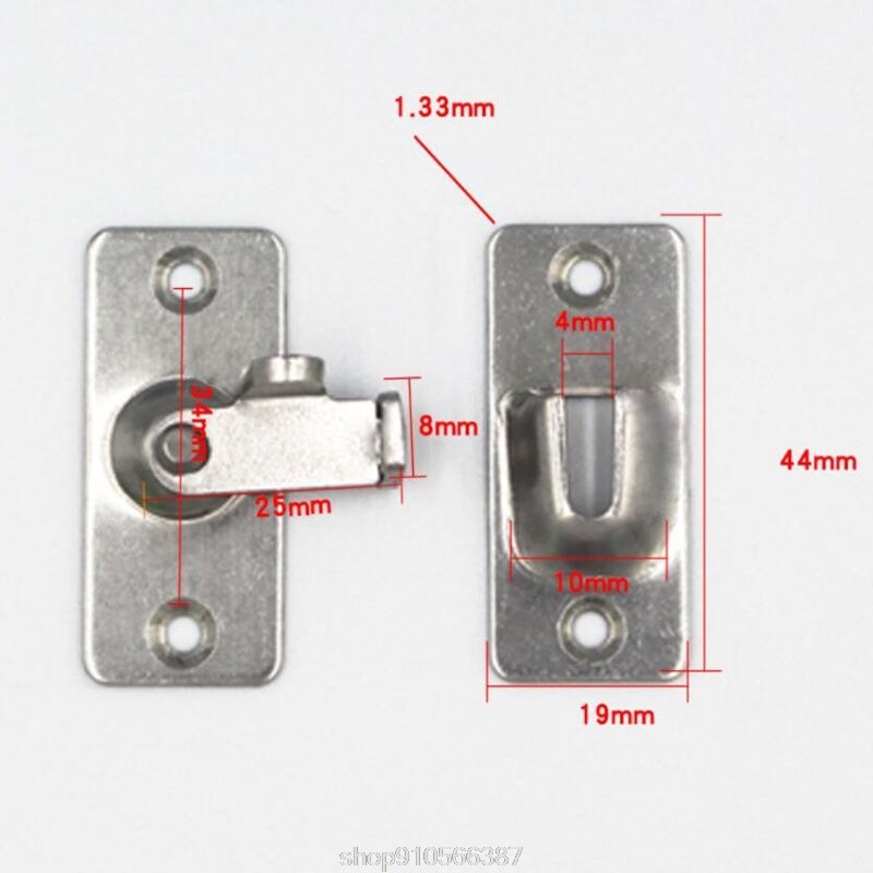 Mini 90 Degree Right Angle Buckle Hook Lock Bolt for Sliding Door Latch Bar Window Home Furniture Hardwa N26 20