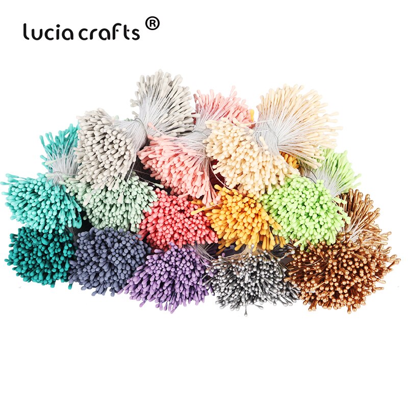 420/600 stk 1mm kunstige miniblomster stamen pistil håndverk krans kake boks kort bryllup julepynt  d1314