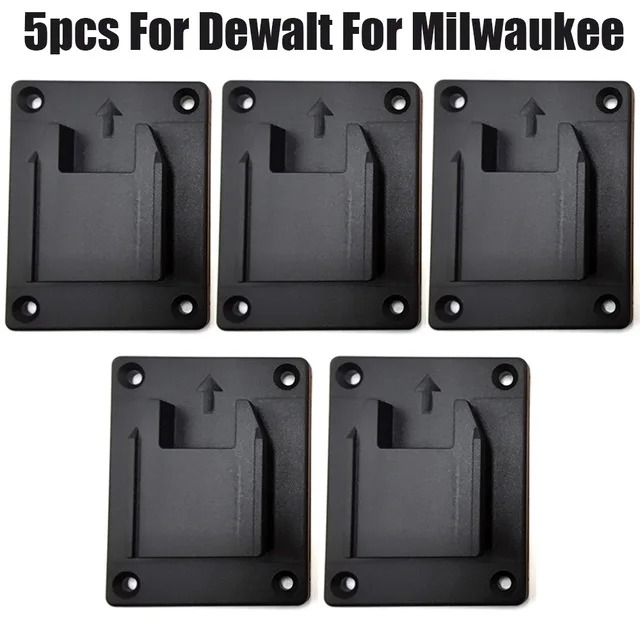 5 Packs Tool Mount Storage Bracket Wall Mount Machine Electric Tool Holder for Dewalt/Milwaukee Tool Machine Drill Holder Slots: green