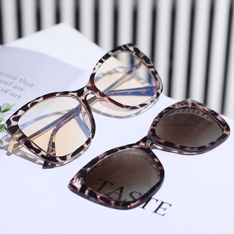 Gafas de sol con imán polarizado para mujer, lentes graduadas para miopía, montura con Clip,