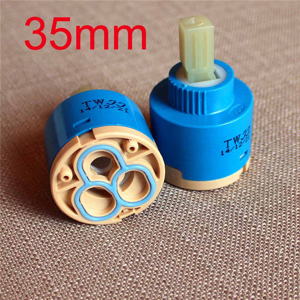 25mm / 35mm / 40mm Ceramic Cartridge Faucet Cartridge Mixer Low Torque Faucet Accessories Spindle Free Rotation Flat Base: 35mm