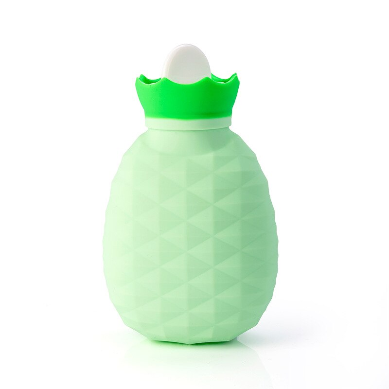 Calentador de manos reutilizable, bolsa de silicona de riego de piña de dibujos animados, bolso de mano cálido/fresco de doble uso para deportes de invierno UD88: Verde
