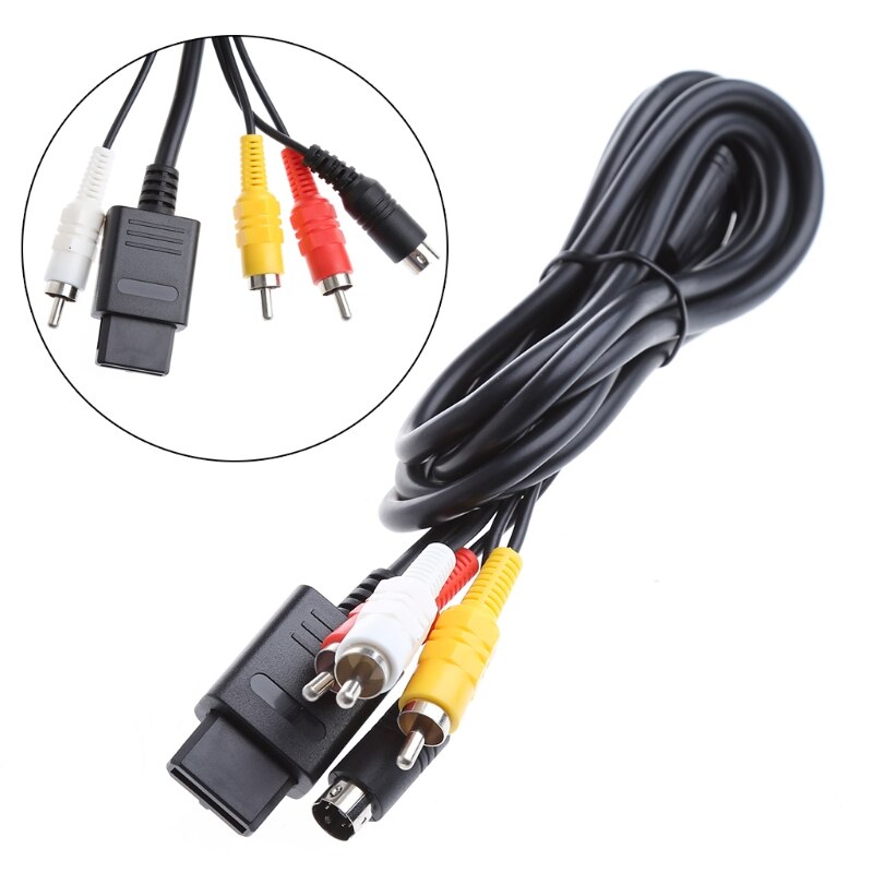 1.8M/6FT Multifunction AV TV S-Video Cable For Nintendo Gamecube 64 SNES NGC N64