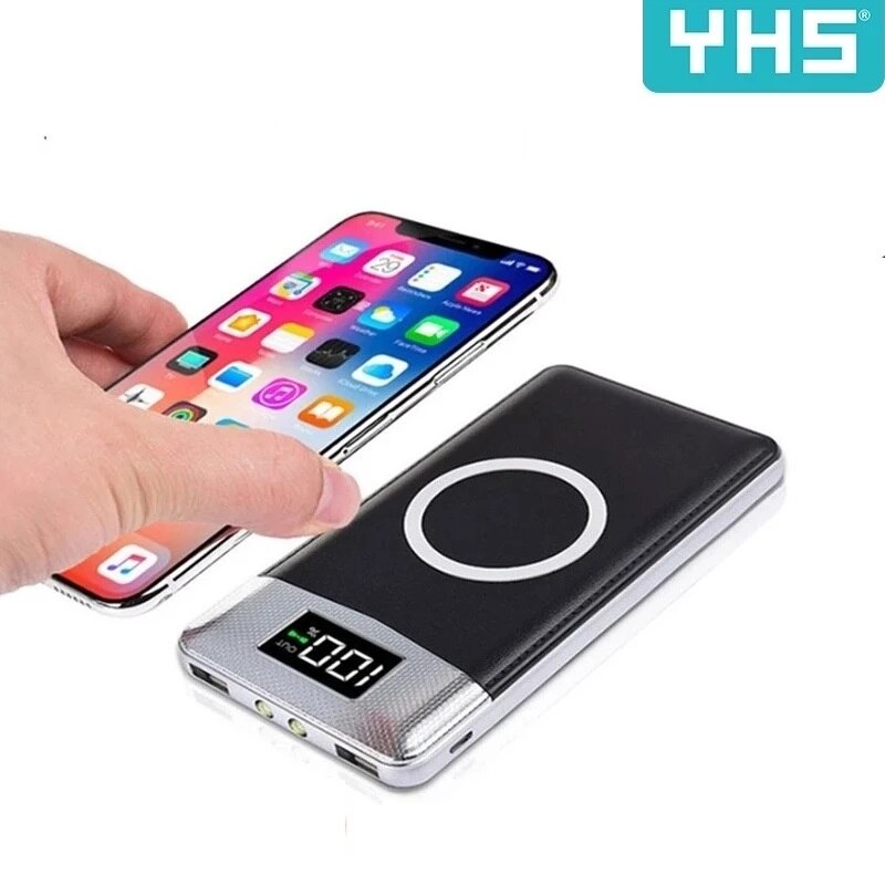 50000Mah Power Bank Externe Batterij Bank Ingebouwde Draadloze Oplader Powerbank Draagbare Qi Draadloze Oplader Voor Iphone 8 8Plus Xs