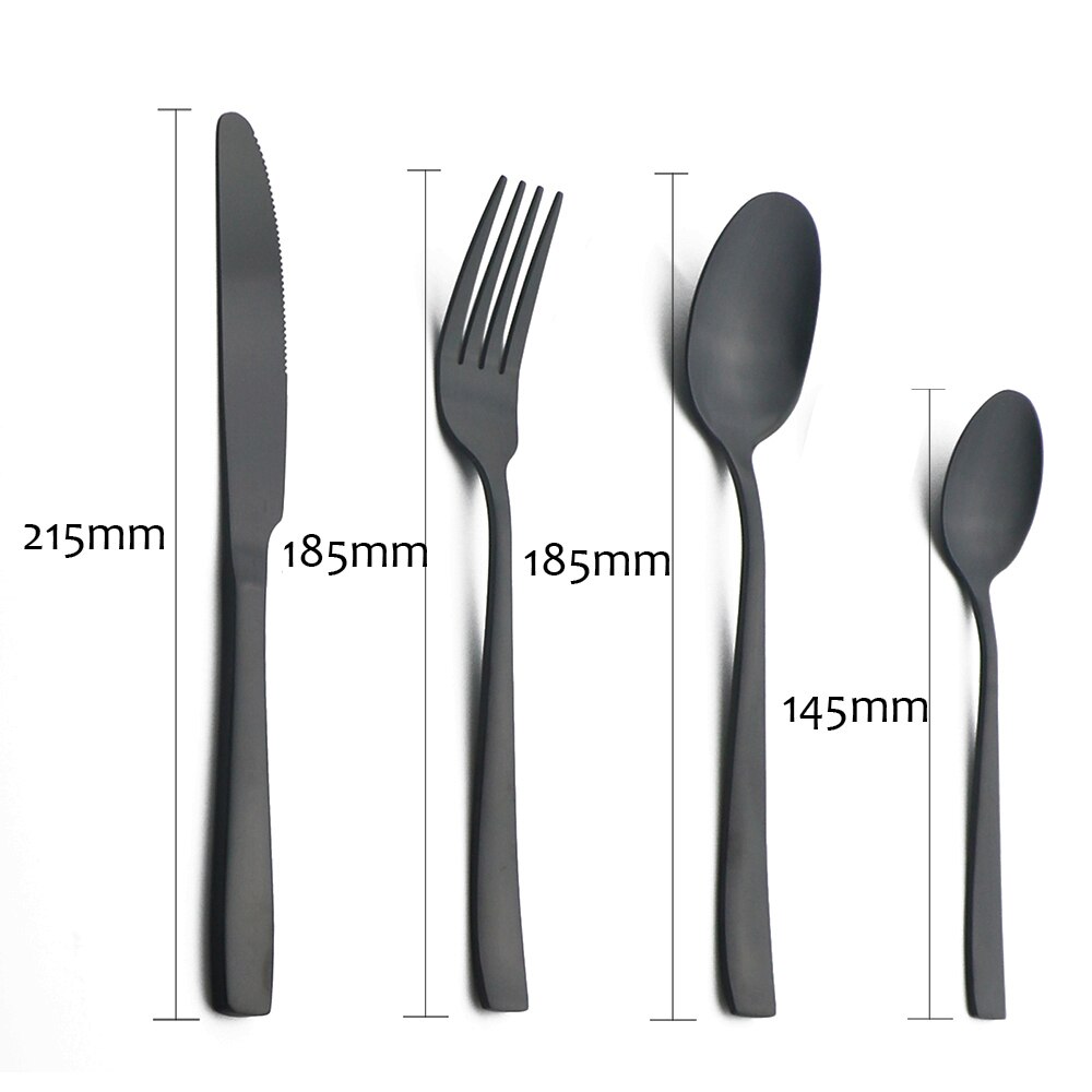 Service de couverts noir mat, couteau fourchette cuillère service de couverts service de table à Dessert service de vaisselle en acier inoxydable service de vaisselle de cuisine