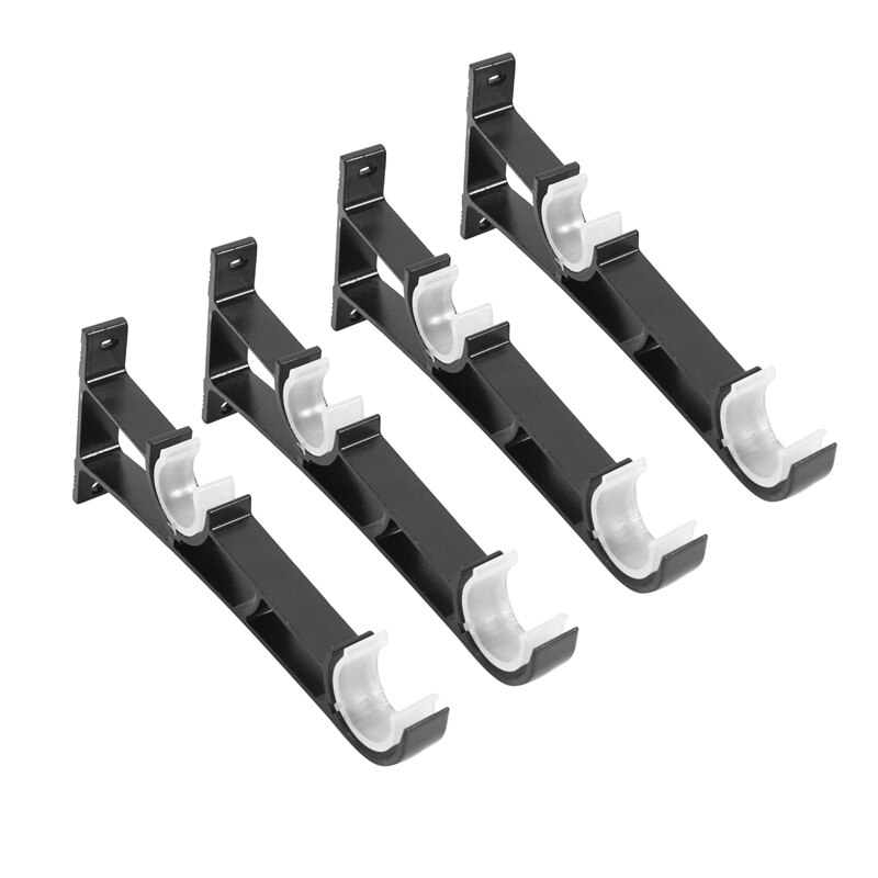 2X Double Curtain Rod Holders Set, Curtain Rod Brackets, Tap Right Into Window Frame Curtain Rod Hang Curtain Brackets