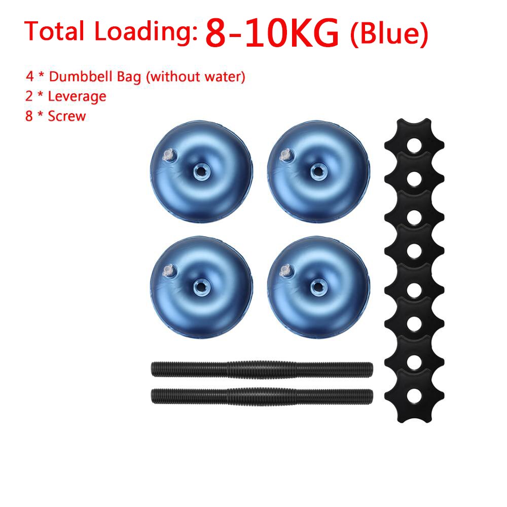 Mancuernas rellenas de agua para entrenamiento muscular, pesas ajustables de inyección de agua, 16-25KG: Blue 8-10kg