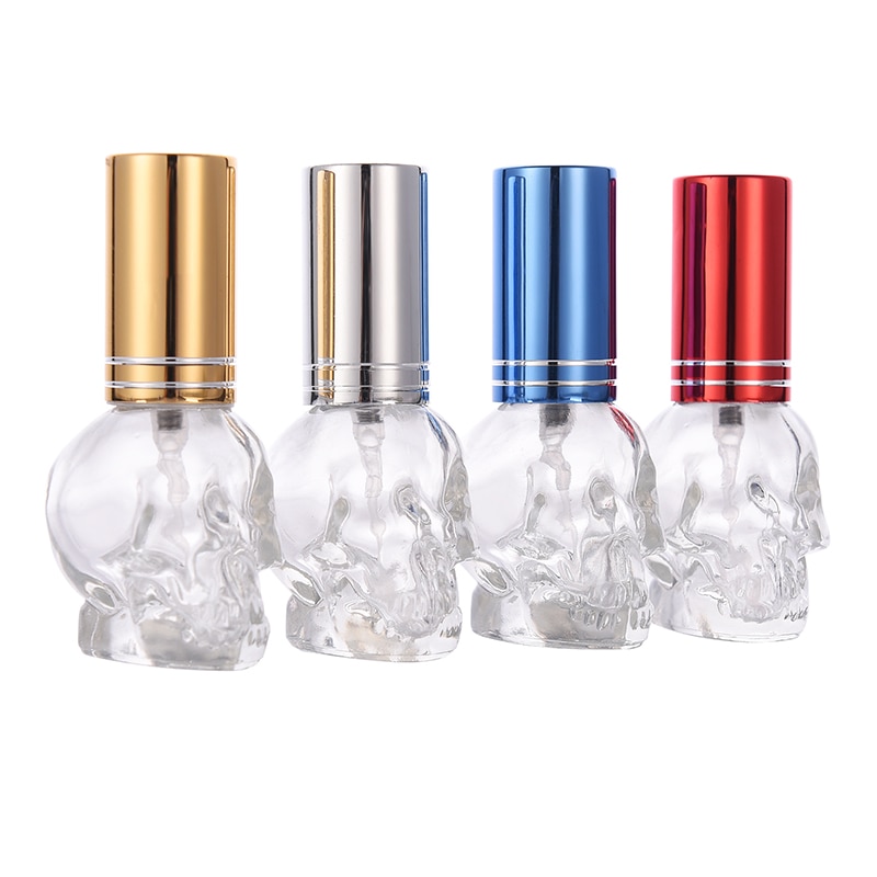 Nbyaic Schedel Hoofd Split Lege Fles Glazen Fles Bulk Parfum Lege Fles 8Ml Glazen Spuit Parfum Lege Fles