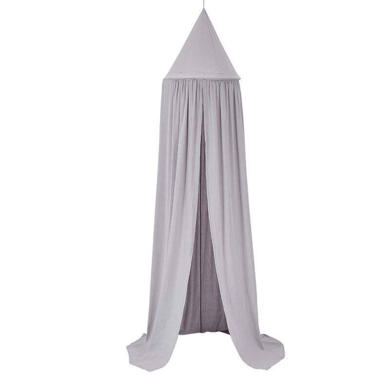 KAMIMI Baby Bed Curtain Children Room Decoration Crib Netting Baby Tent Washed Cotton Cloth Hung Dome Baby Mosquito Net Photogra: Gray