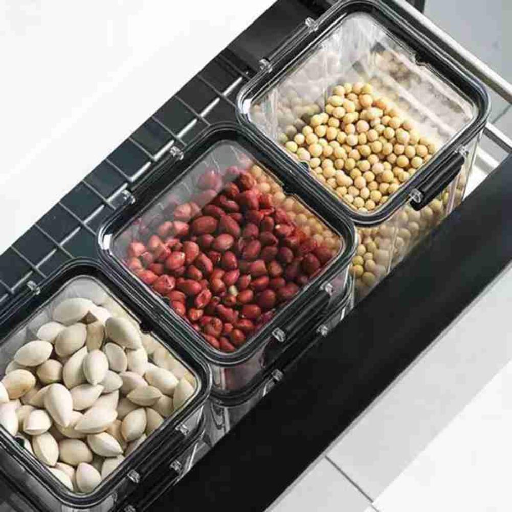 Grain Tank Transparent Plastic Household Kitchen Storage Fruit Storage Box Storage Dried Sealed Snack Kitchen Jar Jar Grain D5U2