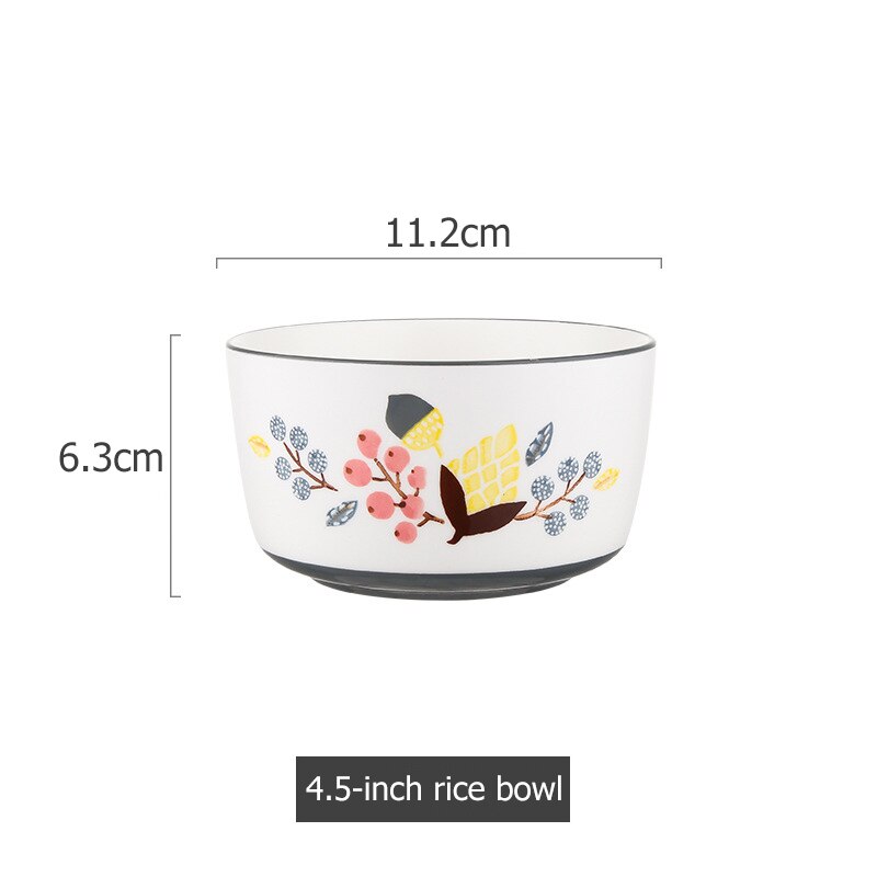 Blommig keramik servis kinesiska köket risskål soppa ramen skål dessert fat pasta biff tallrik middagsrätter: Grå a
