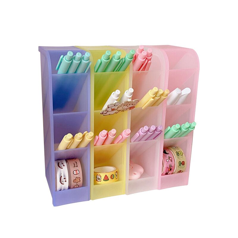 Minkys Kawaii Bitterkoekje Kleur 4 Gird Desktop Organizer Penhouder Bureau Makeups Potlood Opbergdoos School Kantoorbenodigdheden