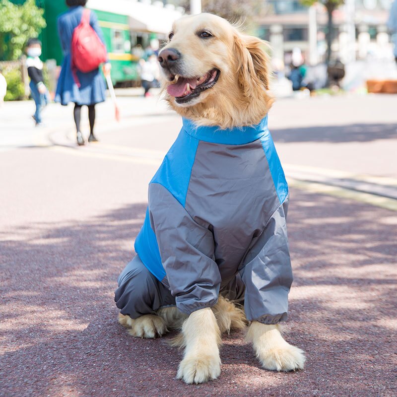 Golden Retriever Big Dog Raincoat Four-legged Dog Rain Coat Medium Large Dog labrador Rainy Clothes Pet Waterproof Coat Jacket