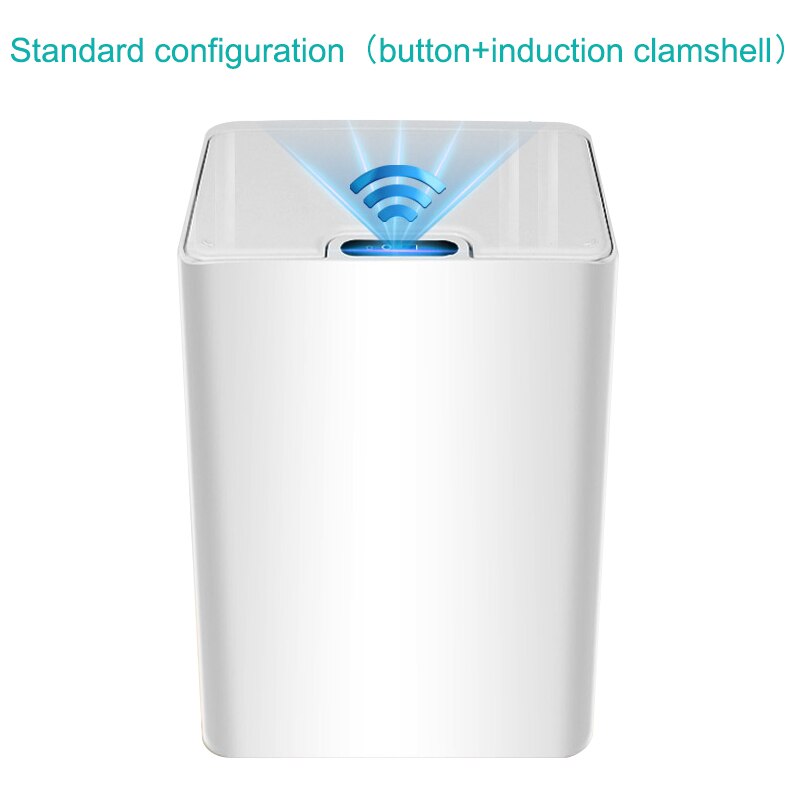15L Smart Prullenbak, Automatische Elektrische Prullenbak Voor Keuken, Badkamer, Woonkamer, inductie Kick Usb Charger Prullenbak: 15L White