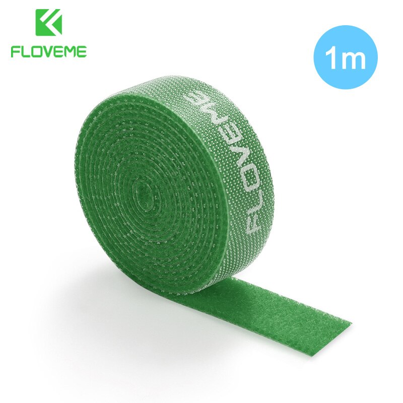 FLOVEME organizer do kabli drutu Winder uchwyt słuchawki mysz przewód klip Protector USB kabel zarządzania dla iPhone kabel Micro USB typu C: Green 1m