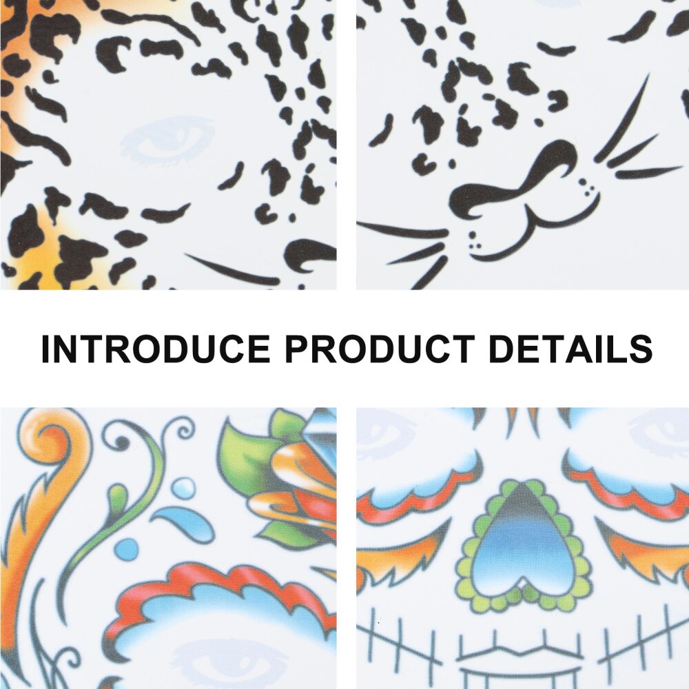 10 Vellen Schedel Tijdelijke Gezicht Tattoos Gezicht Stickers Voor Halloween Party