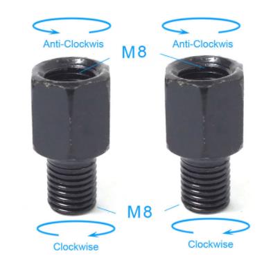 Paar Zwarte Motorfiets Spiegel Adapters M10 10Mm M8 8Mm Achteruitkijkspiegel Spiegels Conversie Bolt Rechtsom Anti-Klok Rechts links Draad: YELLOW