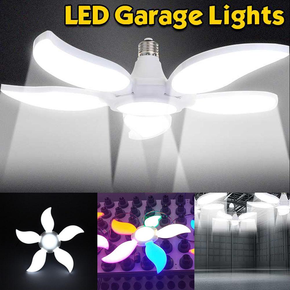 5 Leaf 5800LM LED Garage Light E27 Workshop Ceiling Lights Fixture Deformable Lamp Industrial Lighting