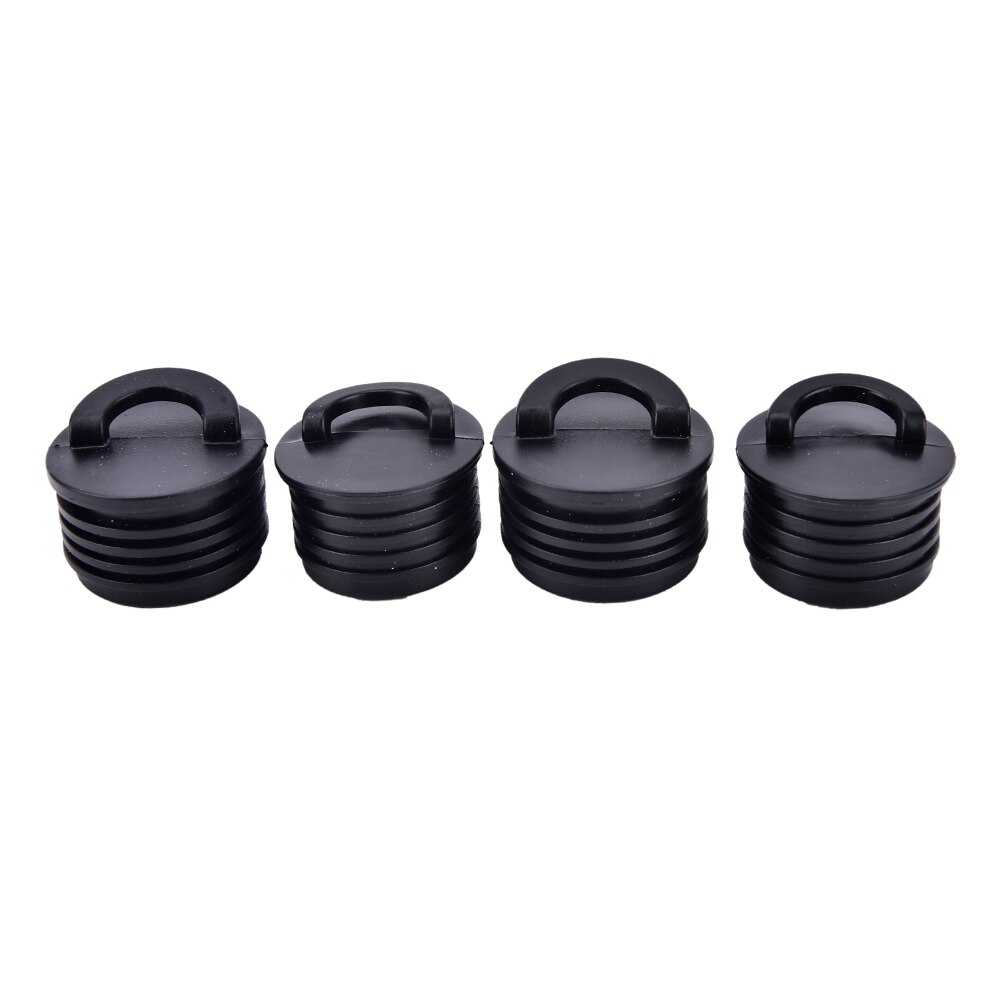 4 Stuks 40Mm Zwart Vervangen Rubber Kajak Marine Boot Scupper Stopper Afvoer Gaten Stekkers Rafting